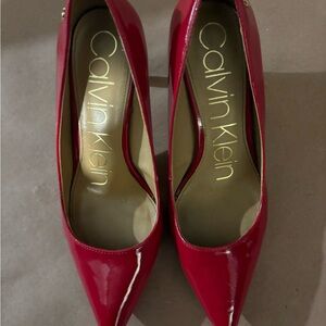 Calvin Klein Red Patent Leather Heels